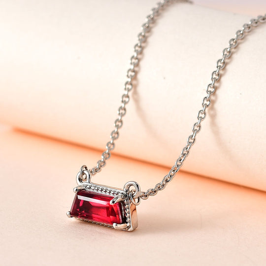 Magenta Rosa Quarz Triplette Halskette ca. 45 cm 925 Silber platiniert ca. 1.14 ct
