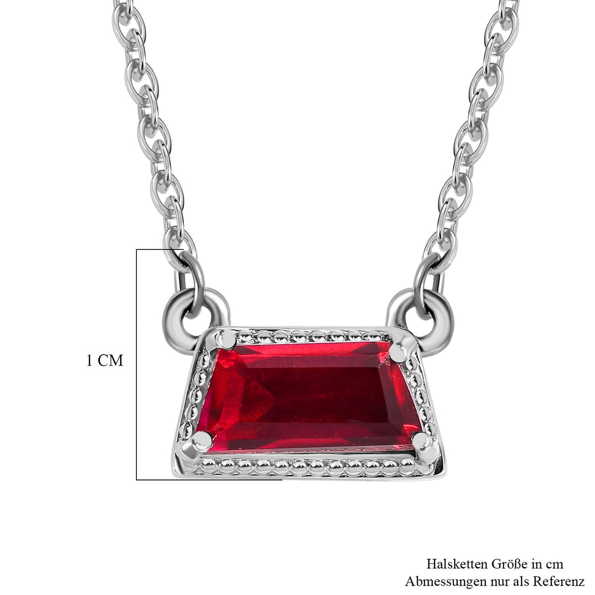 Magenta Rosa Quarz Triplette Halskette ca. 45 cm 925 Silber platiniert ca. 1.14 ct