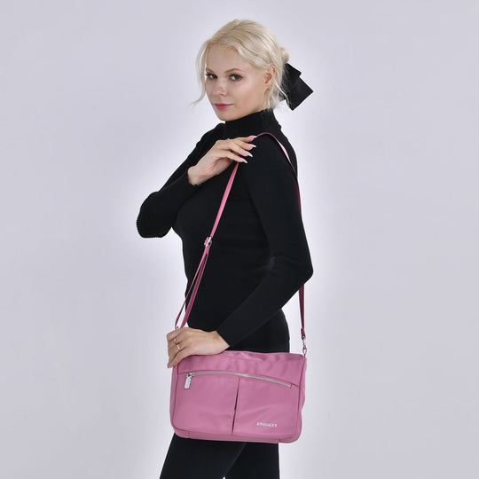 Wasserdichte Crossbody-Tasche aus Hochwertiges Nylon mit RFID schutz, 120 cm Schulterriemen, 29x20x10 cm, Elfenbein
