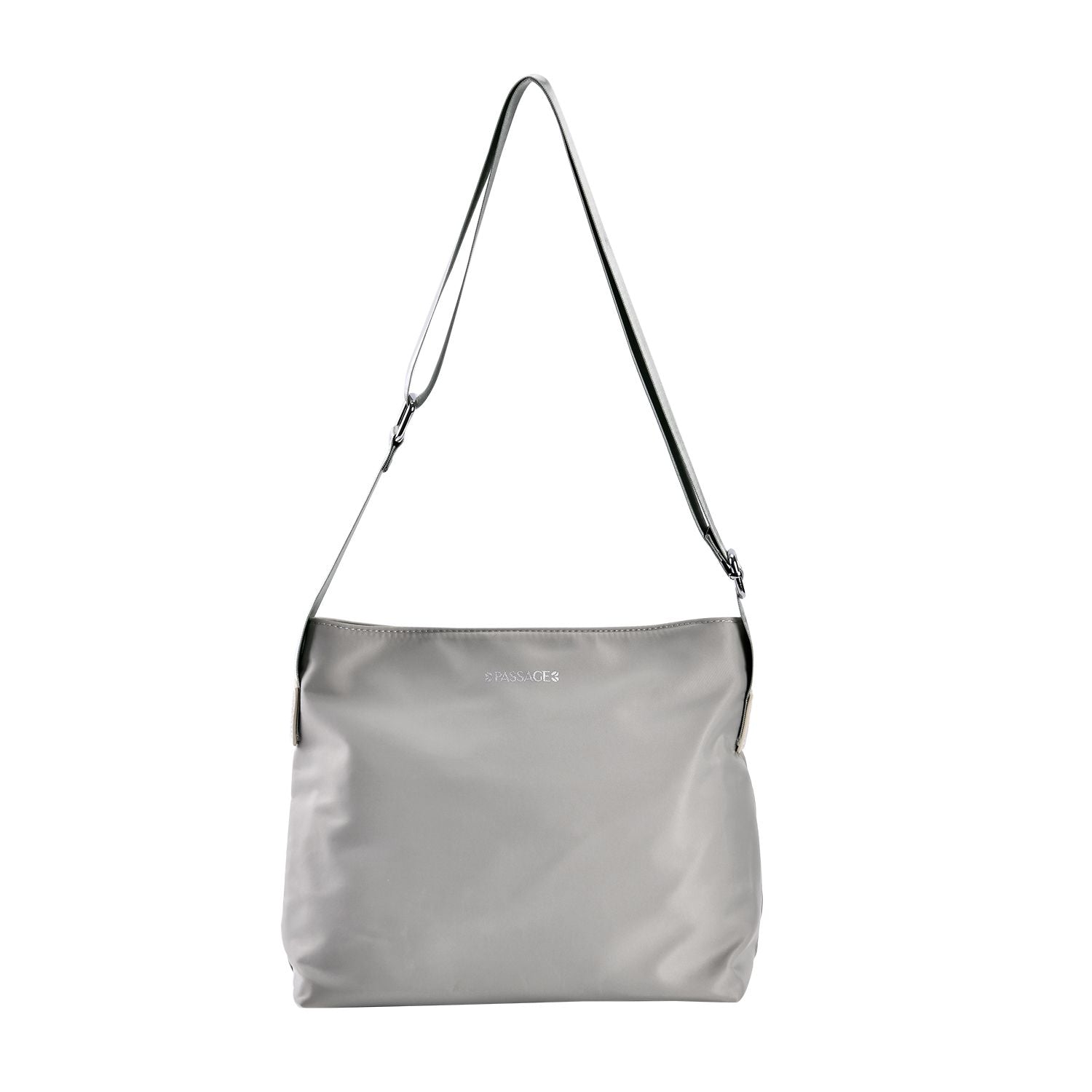 PASSAGE - Crossbody Handtasche mit Nylonfutter und RFID Schutz, 112cm Schultergurt, 27x14.5x23 cm, hell Grün