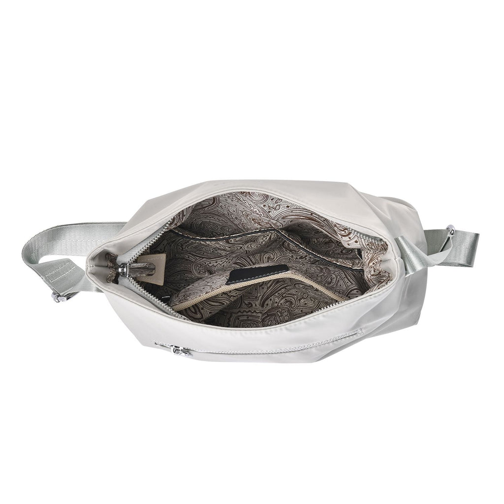 PASSAGE - Crossbody Handtasche mit Nylonfutter und RFID Schutz, 112cm Schultergurt, 27x14.5x23 cm, hell Grün