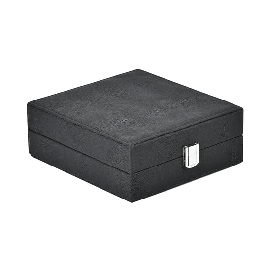 Exklusive Zweiseitige Ringbox mit Schloss, Stilvoller Organizer für 98 Ringe, 22x19x7cm, rot