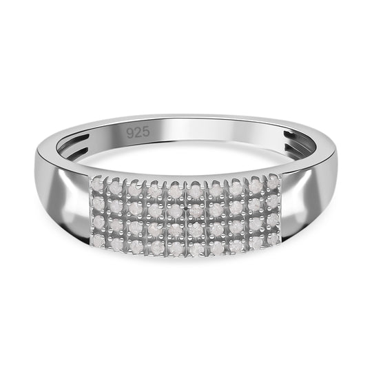 Weißer Diamant P3 Ring, 925 Silber platiniert (Größe 20.00) ca. 0.25 ct