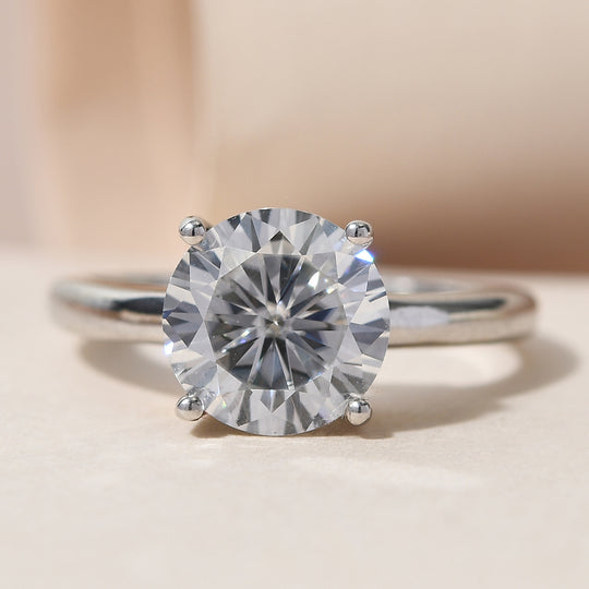 VS Moissanit Ring 925 Silber Platiniert (Größe 19.00) ca. 2,06 ct