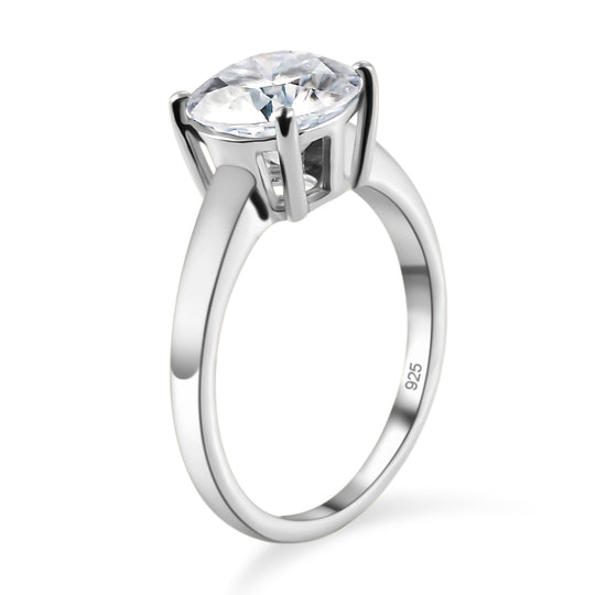 VS Moissanit Ring 925 Silber Platiniert (Größe 19.00) ca. 2,06 ct