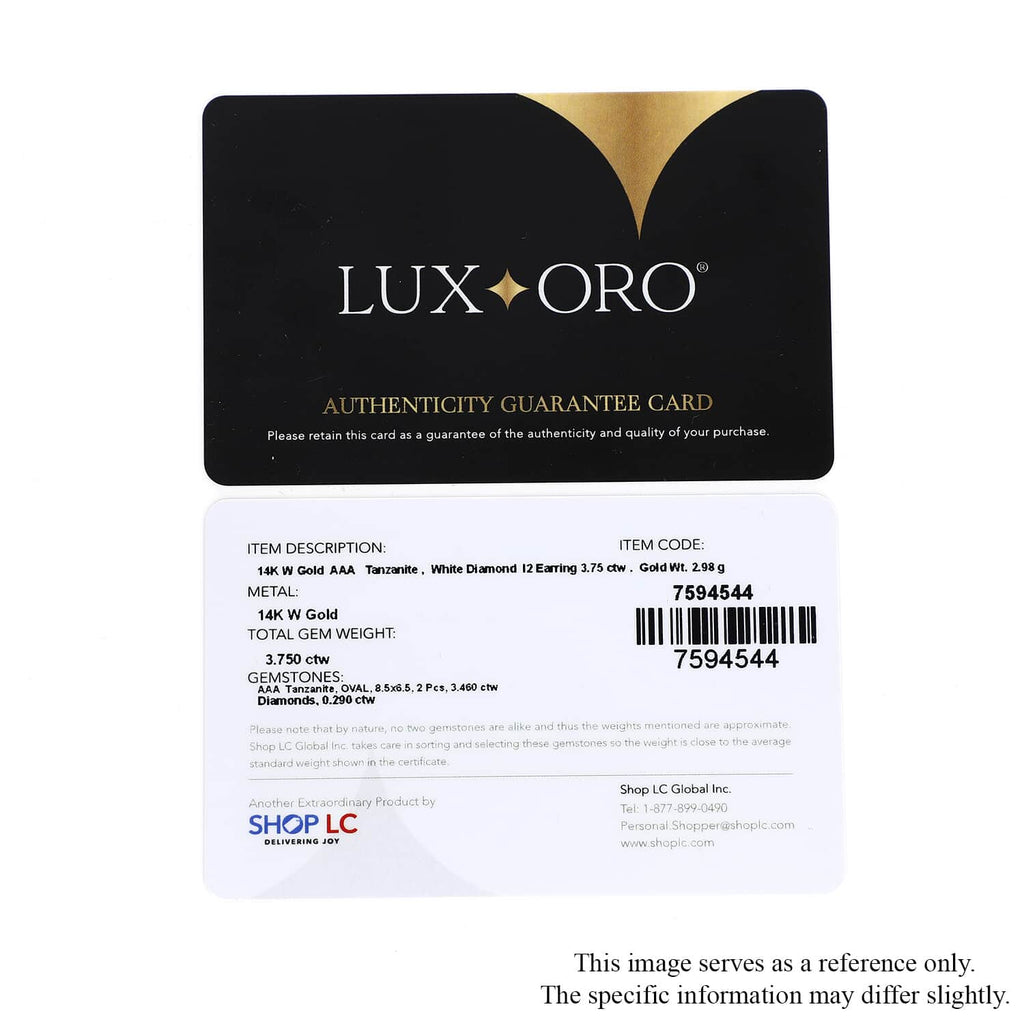 LUXORO AAA Tansanit, Weißer Diamant AGI zertifiziert Ohrringe 585 Gold ca. 3.75 ct