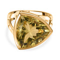 AAA Ouro Verde-Quarz Ring, 925 Silber vergoldet, (Größe 17.00), ca. 11.39 ct