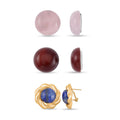Rosenquarz, Roter Achat Ohrringe, gelbfarben ca. 6.00 ct