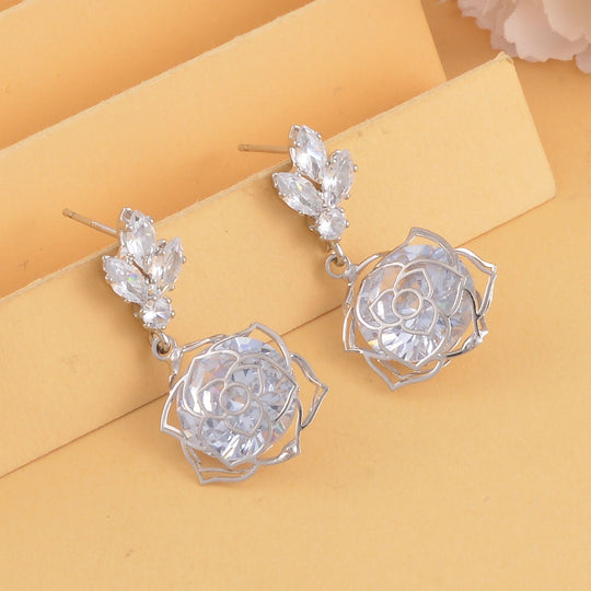 Weißer Zirkonia Ohrringe Reines Messing ca. 5.00 ct