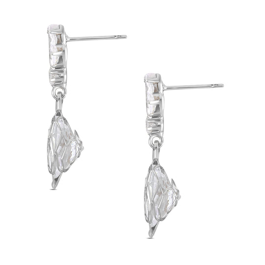 Weißer Zirkonia Ohrringe Reines Messing ca. 5.00 ct