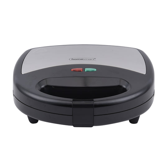 HOMESMART - tragbarer Sandwichmaker mit 3 austauschbaren Einsätzen, Größe 24x23x9 cm, Schwarz