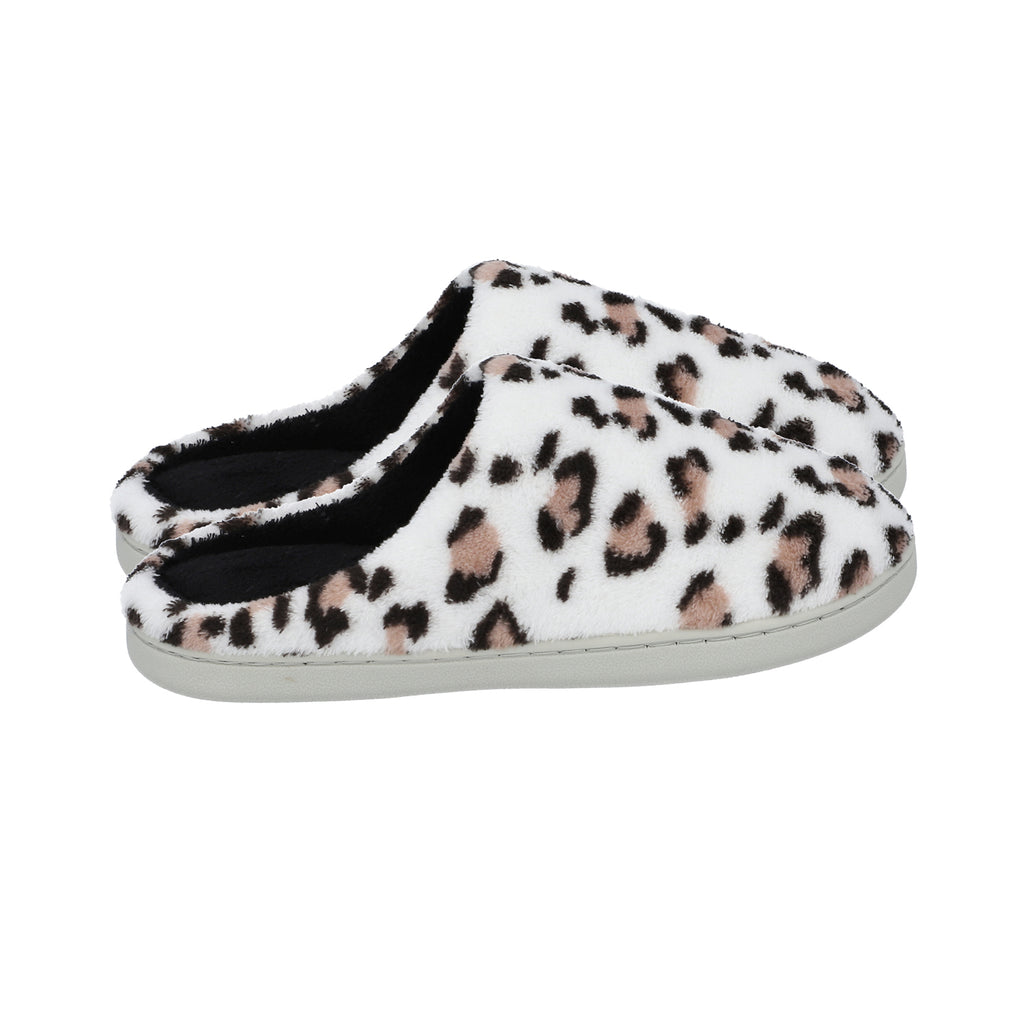 Superweiche Memory Foam Hausschuhe, Leopardenmuster, Größe 38, Weiß und Schwarz