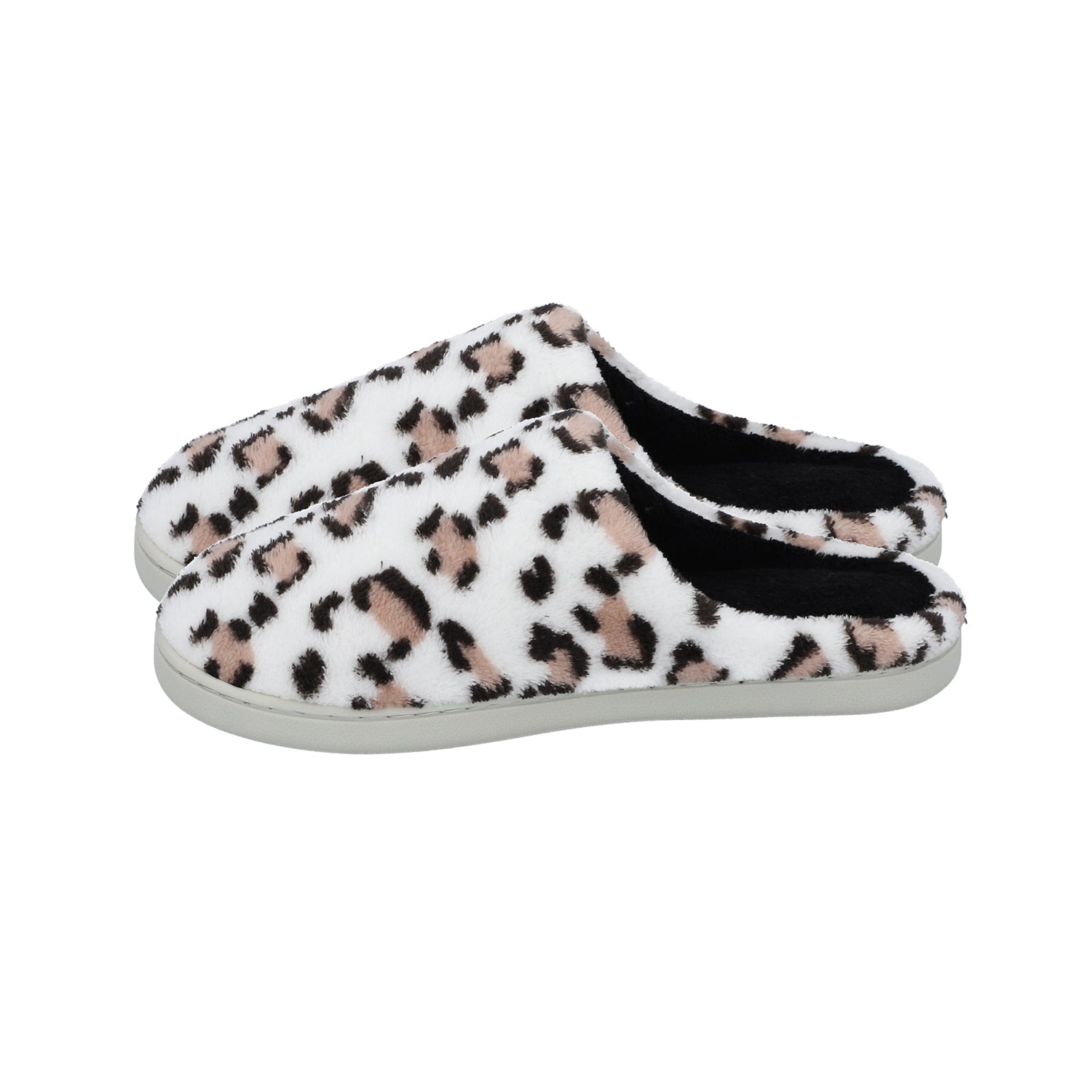 Superweiche Memory Foam Hausschuhe, Leopardenmuster, Größe 38, Weiß und Schwarz