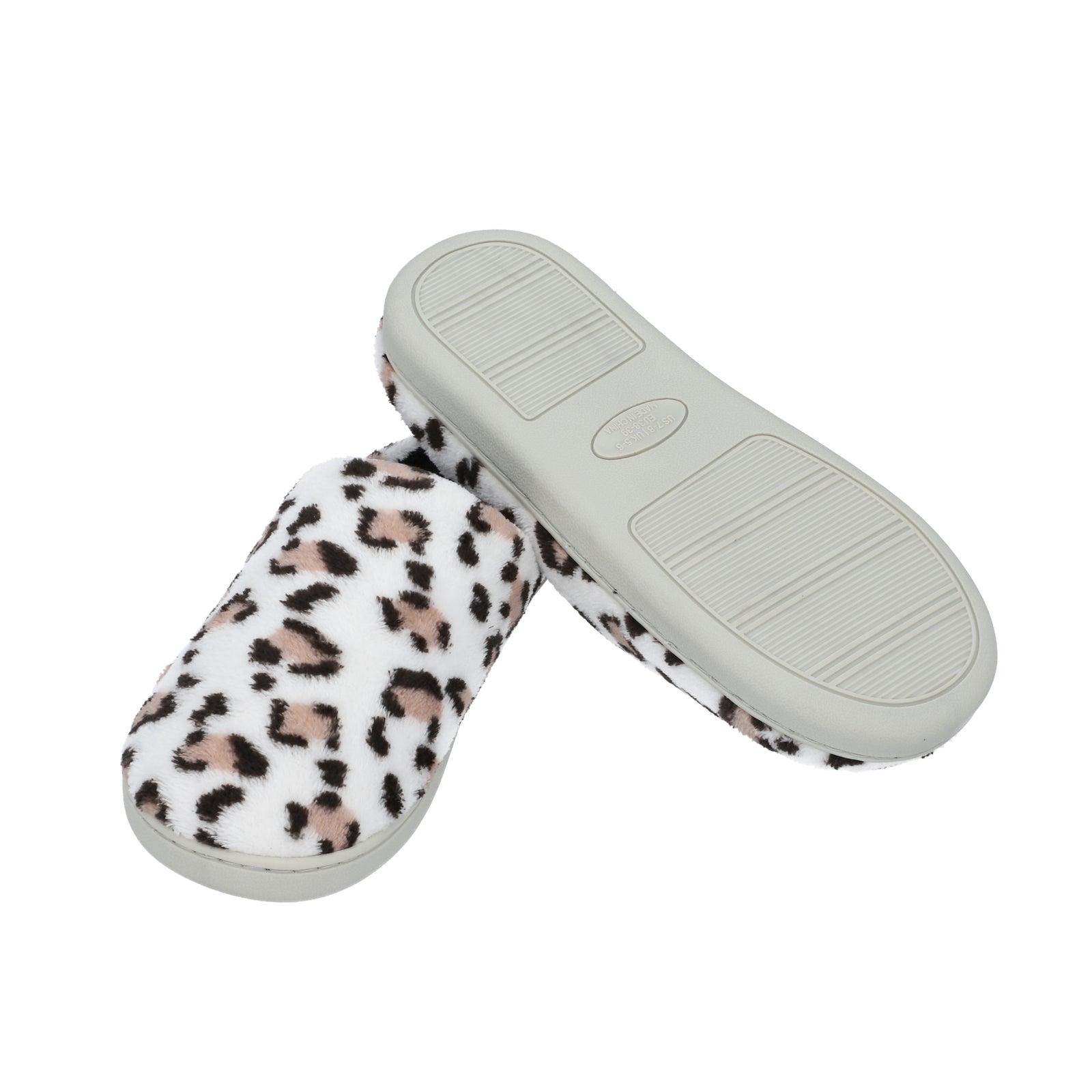 Superweiche Memory Foam Hausschuhe, Leopardenmuster, Größe 38, Weiß und Schwarz