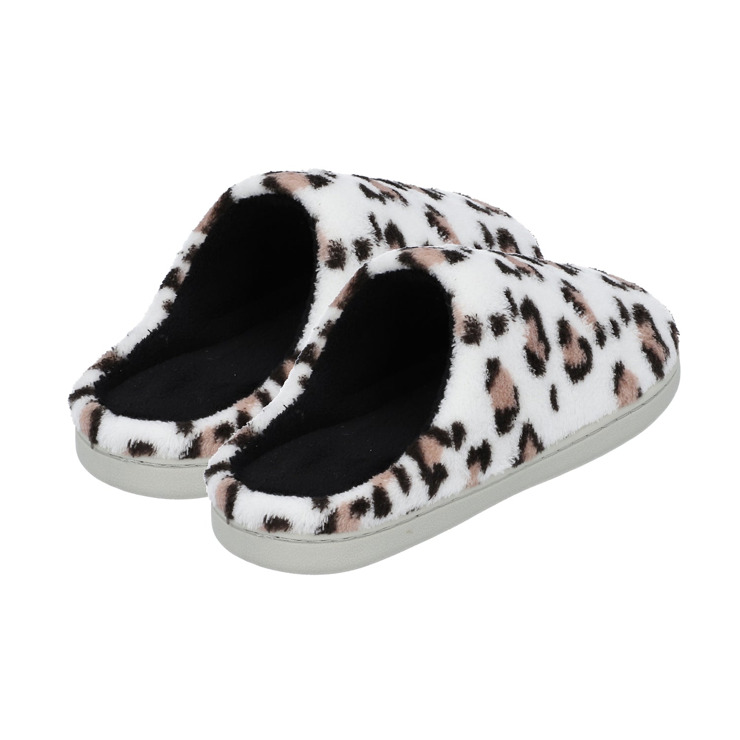 Superweiche Memory Foam Hausschuhe, Leopardenmuster, Größe 38, Weiß und Schwarz
