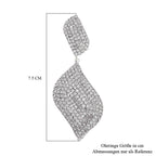 Blatt-Design Weiße Kristall Chandelier Ohrringe, Nickelfreies Messing, silberfarben