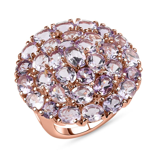 Rose De France Amethyst Ring, Edelstahl rosévergoldet, ca. 9.96 ct
