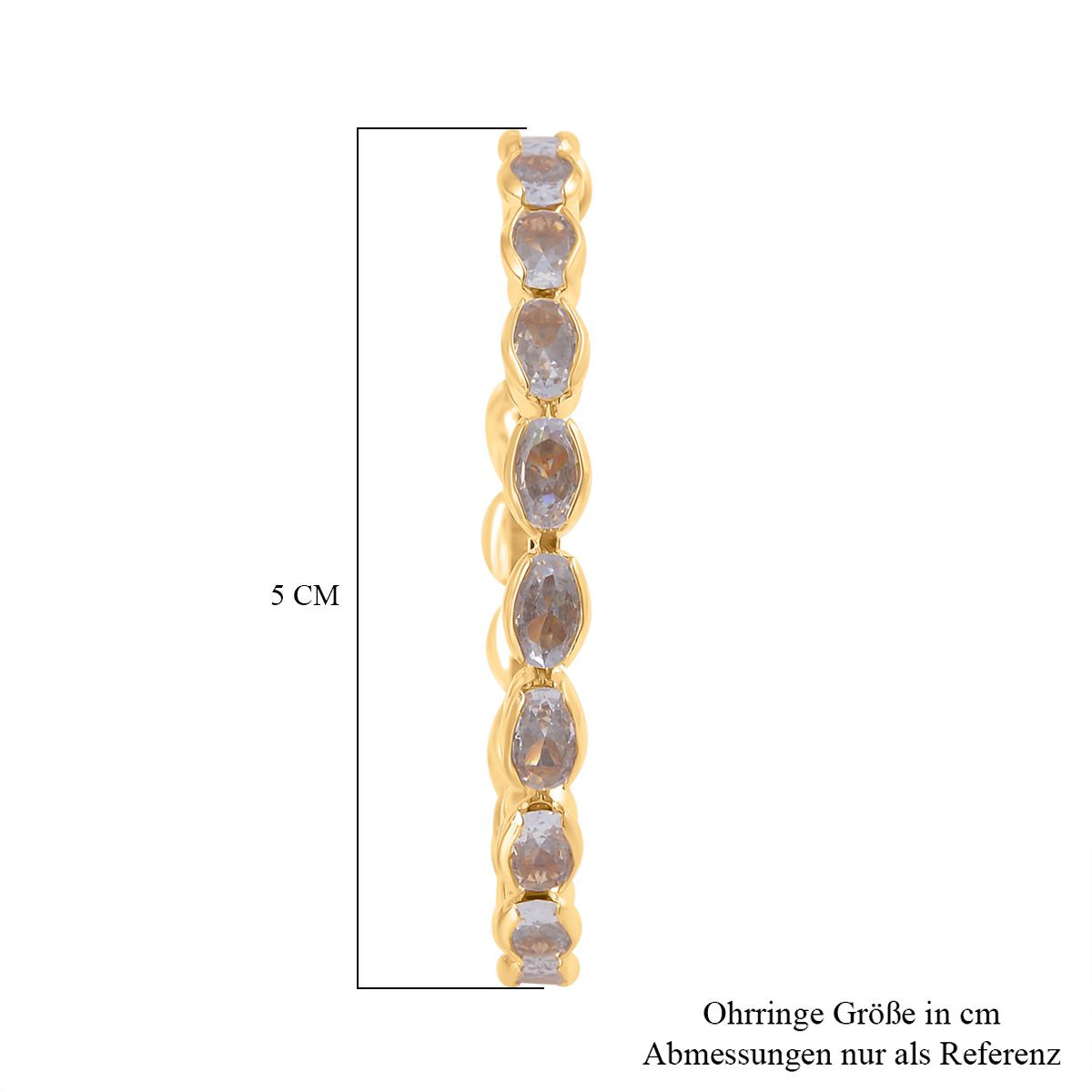 Weiße Zirkonia Ohrringe, messing, goldfarben