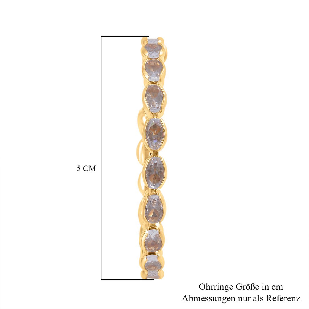 Weiße Zirkonia Ohrringe, messing, goldfarben