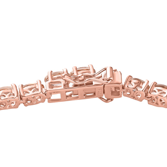 AA Morganit Armband, ca. 18 cm, 925 Silber Roségold Vermeil, ca. 8.06 ct