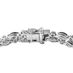 Mehrfarbig-Turmalin, Weißer Zirkon Armband ca. 19 cm 925 Silber Platiniert ca. 12,03 ct.