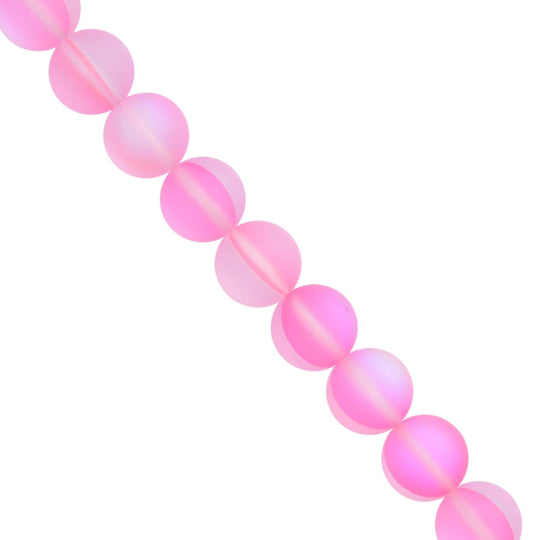 Rosafarbener Glas-Armband, 17 cm