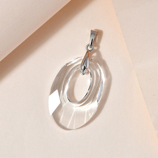 Kristall Anhänger, 925 Silber platiniert