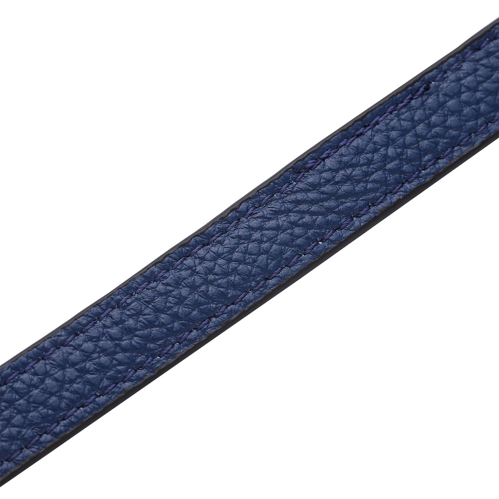 Brillenkette mit 100% Lederband, Leopardenmuster, Dunkelblau und Gold
