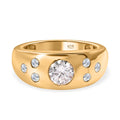 Moissanit Ring, 925 Silber vergoldet (Größe 16.00) ca. 0.88 ct