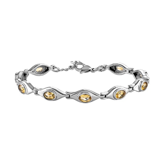 Weißer Topas Armband ca. 18 cm Edelstahl ca. 4.73 ct