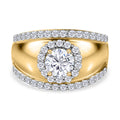 Moissanit Ring, 925 Silber vergoldet, (Größe 16.00) ca. 1.19 ct