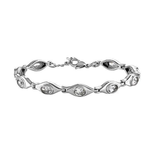 Weißer Topas Armband ca. 18 cm Edelstahl ca. 4.73 ct