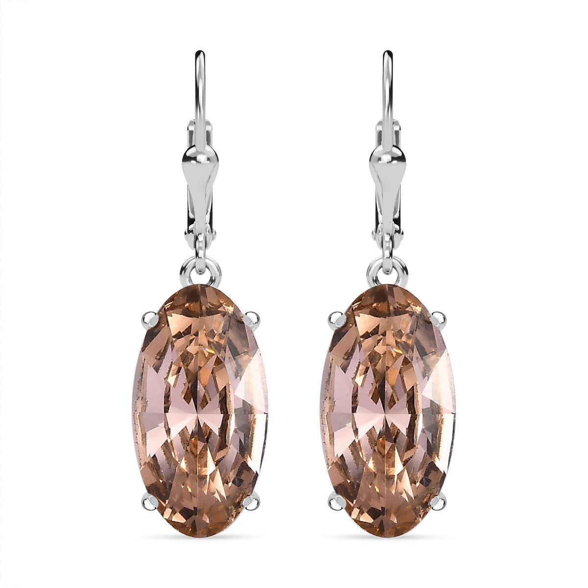 Vintage Rose Kristall Ohrringe,, 925 Silber