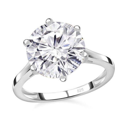 Weißer Kristall Ring, 925 Silber