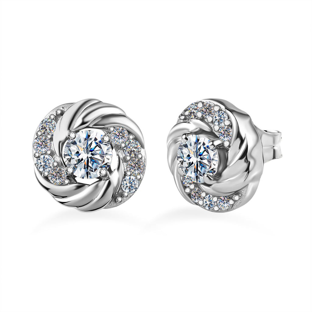 Moissanit Ohrstecker, 925 Silber platiniert ca. 0.63 ct