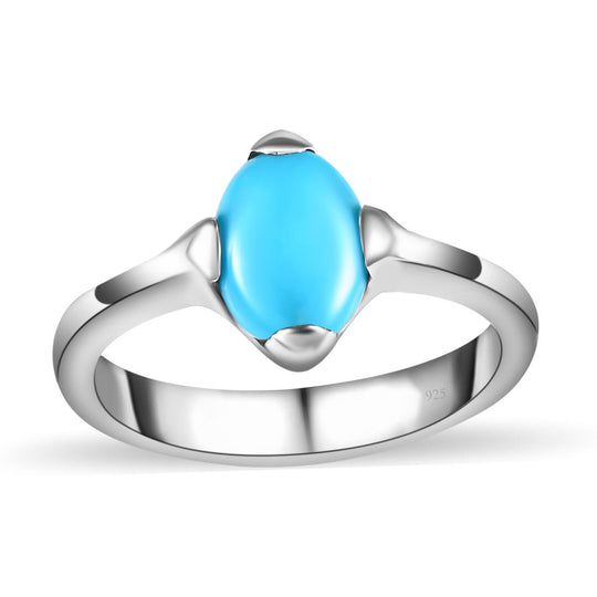 Amerikanischer natürlicher Sleeping Beauty Türkis Ring, 925 Silber platiniert, , ca. 1.08 ct