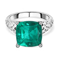 Smaragd-Quarz-Triplette Ring, Edelstahl (Größe 16.00) ca. 5.37 ct