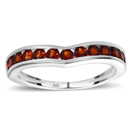 Roter Granat Ring, 925 Silber ca. 0.75 ct