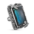 Royal Bali Kollektion - Labradorit Ring, 925 Silber (Größe 18.00) ca. 25.27 ct