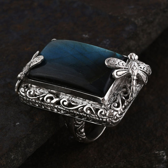 Royal Bali Kollektion - Labradorit Ring, 925 Silber ca. 25.27 ct