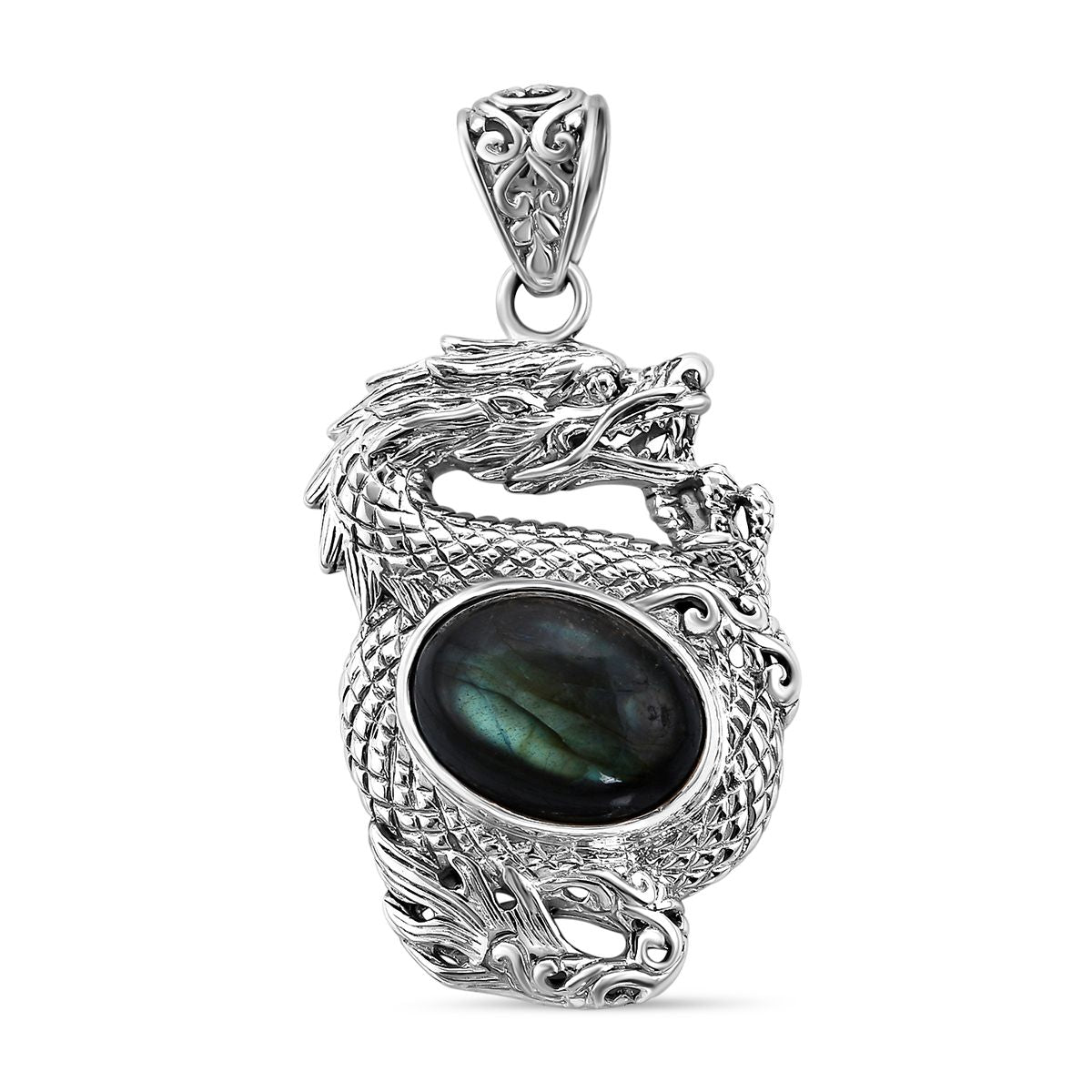 Royal Bali Kollektion - Labradorit Anhänger 925 Silber ca. 10.00 ct