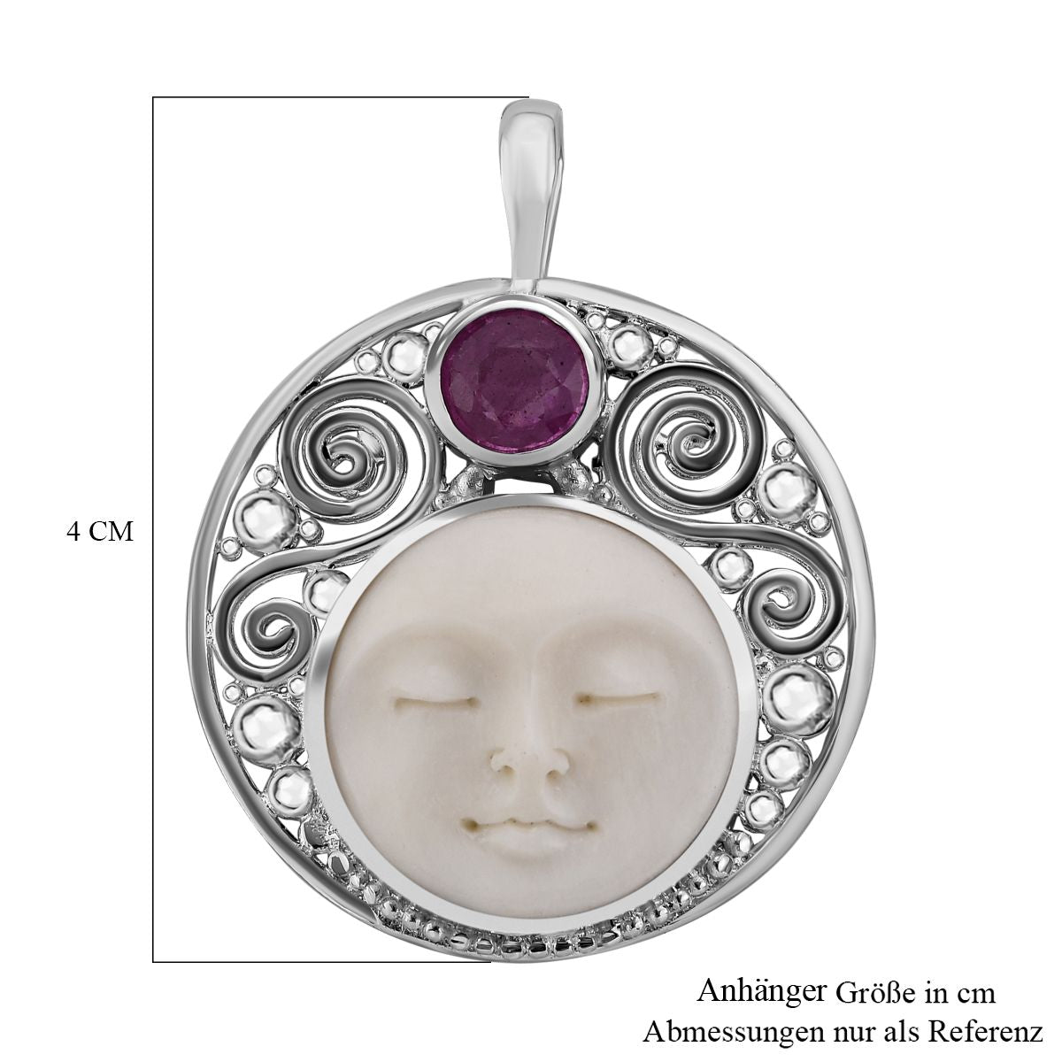 Sajen Silber - Oxbone, Ilakaka Rosa Saphir (Fissure gefüllt) Anhänger 925 Silber ca. 12.97 ct