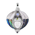 Sajen Silber - Oxbone, Regenbogen Mondstein Anhänger 925 Silber ca. 12.88 ct