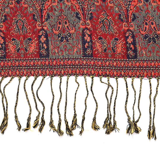Jacquard Paisley Schal mit floralem Motiv, 180x70 cm, Fransen, lila