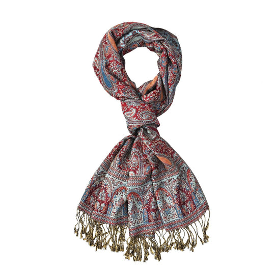 Jacquard Paisley Schal mit floralem Motiv, 180x70 cm, Fransen, lila