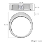 D'Joy Moissanit Ring 925 Silber Platiniert (Größe 18.50) ca. 0.36 ct