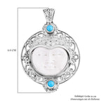 Royal Bali - Sleeping Beauty Türkis, Ochse Knochen Anhänger, 925 Silber ca. 0.61 ct