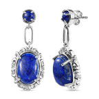 Lapislazuli Ohrringe, platiniert, ca. 14.58 ct