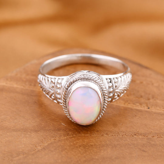 Royal Bali - Natürlicher, äthiopischer Welo Opal Ring, 925 Silber ca. 1.87 ct