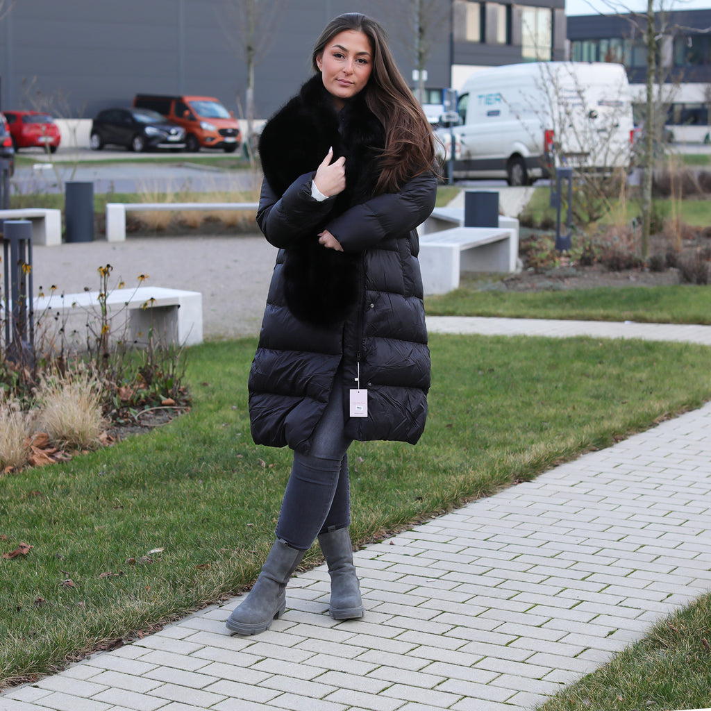 LA MAREY: Ultraleichte Overalljacke aus 100 % Entendaunen, M/L, schwarz